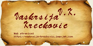 Vaskrsija Krečković vizit kartica